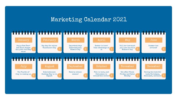 MARKETING CALENDAR 2021