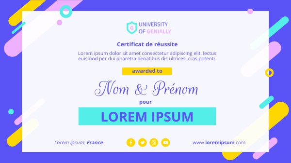 COULEURS CERTIFICAT