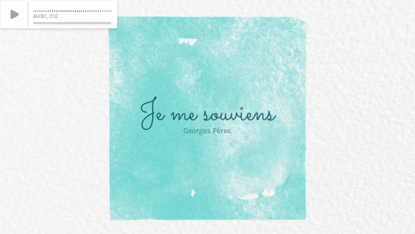 Je me souviens, Georges Pérec