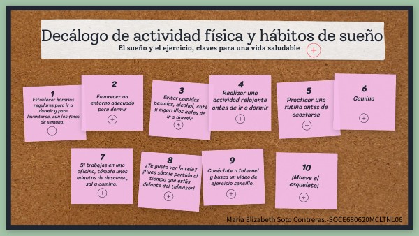 Decálogo de actividad física y hábitos de sueño
