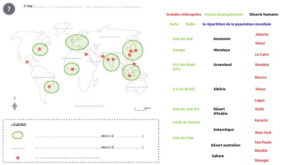 6e carte répartition de la population mondiale