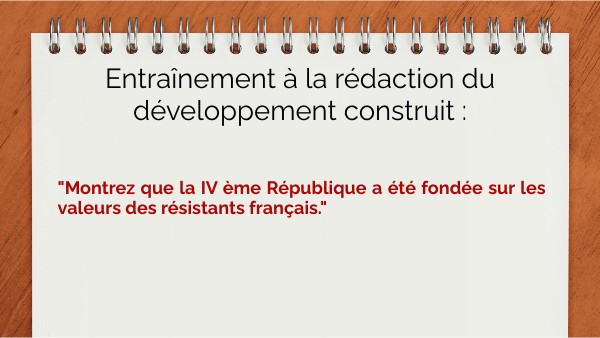 Corrigé développement construit Hist 5 Fondation IVème République