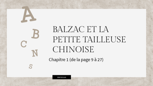 Balzac Et La Petite Tailleuse Chinoise Ch1 1 By Layla Selim Jorda On Genially