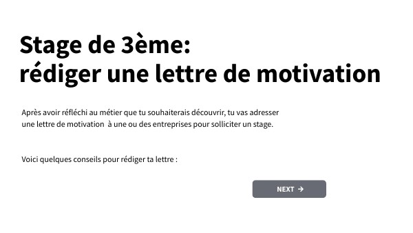 Conseils pour rédiger une lettre de motivation stage 3ème