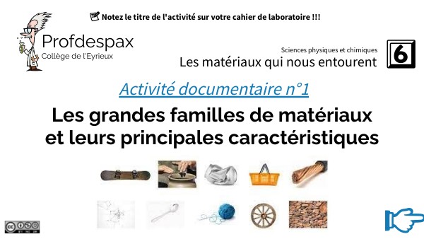 AD n°1 Les grandes familles de matériaux