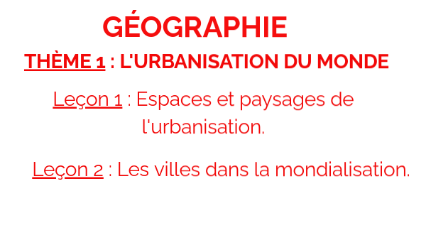 thème 1 l'urbanisation du monde