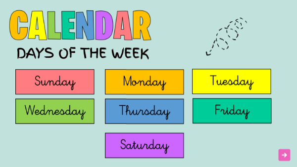 English Daily Routine Calendar