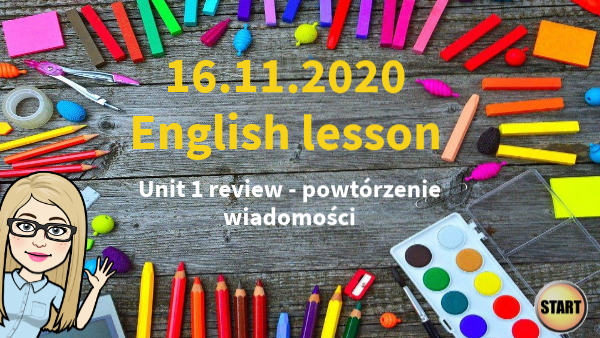16.11.2020 - Angielski klasa 1 - powtórzenie wiadomości