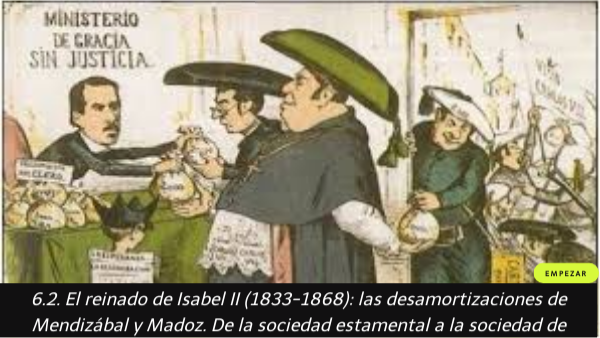 6 2 El Reinado De Isabel II 1833 1868 Las Desamortizaciones De Men