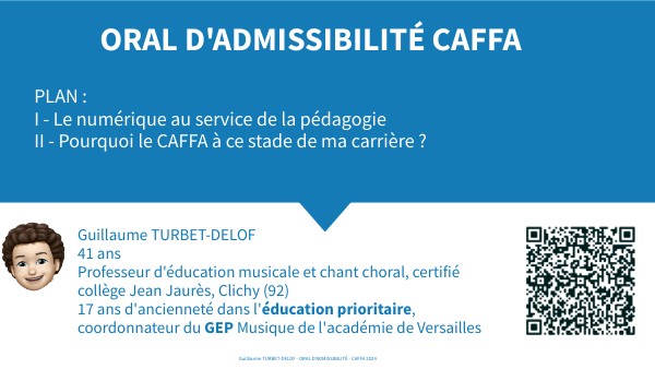 Oral admissibilité Caffa