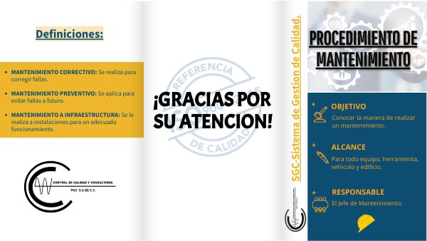 Tríptico de mantenimiento