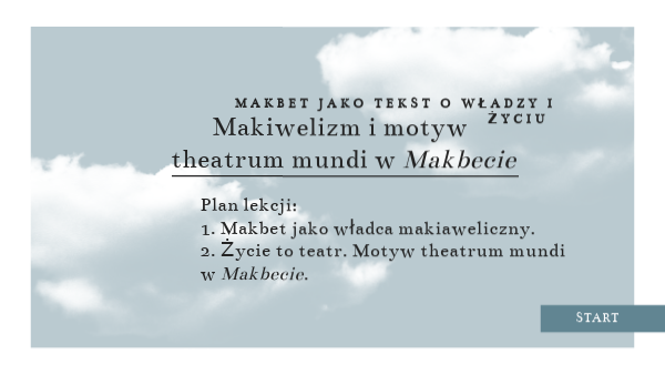Topos Theatrum Mundi W Lalce Makiawelizm i topos theatrum mundi w Makbecie