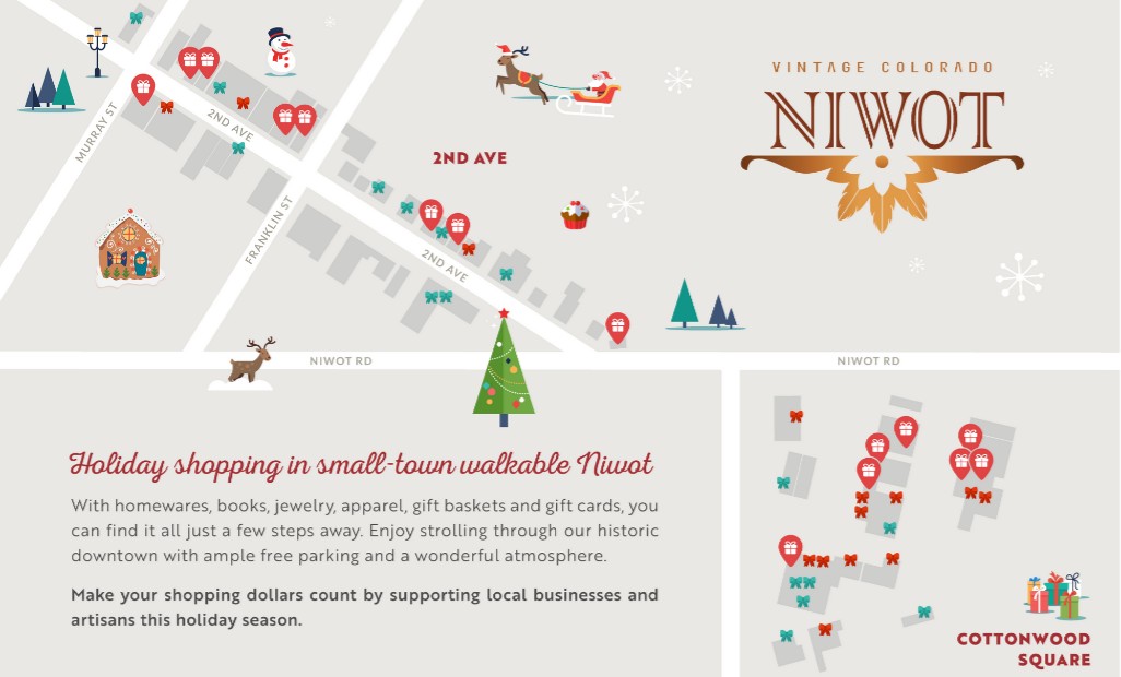 Niwot Holiday Shopping Map by Niwot Business Association on Genially