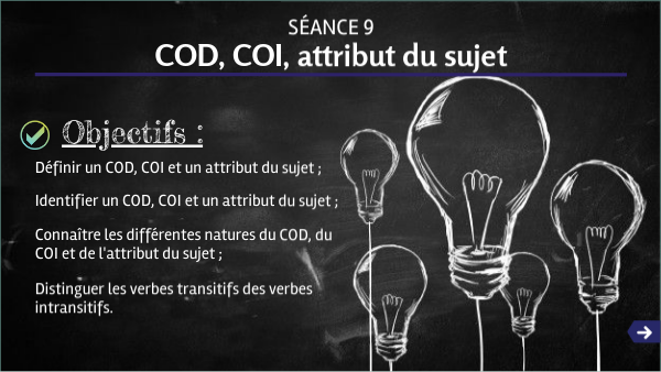 Séance 9 - COD, COI, attribut du sujet