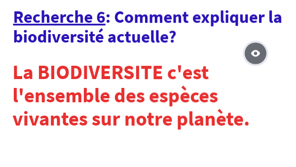Recherche 6 Biodiversité actuelle et passée