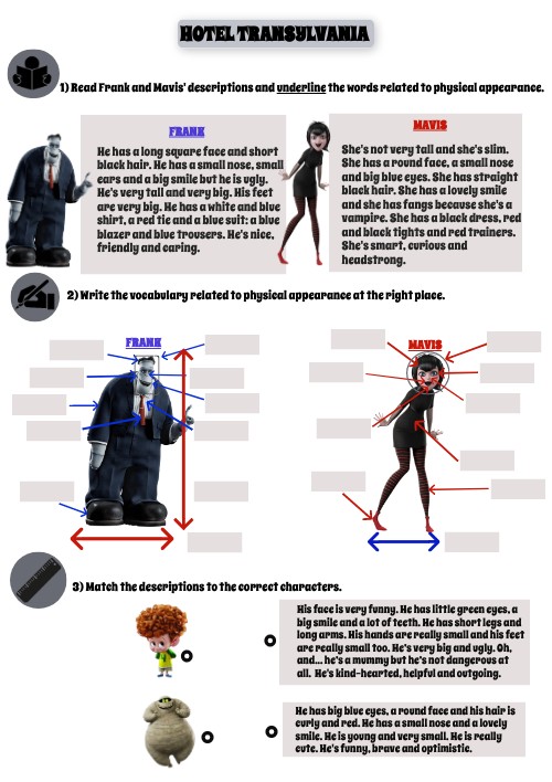 HOTEL TRANSYLVANIA WORKSHEET