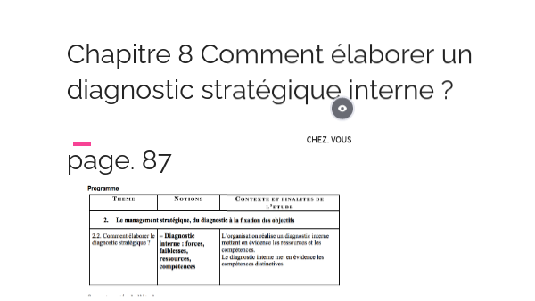 Chapitre 8 Comment élaborer un diagnostic stratégique interne
