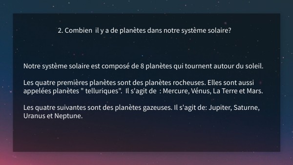 ordre des planètes - Jeu de la bataille