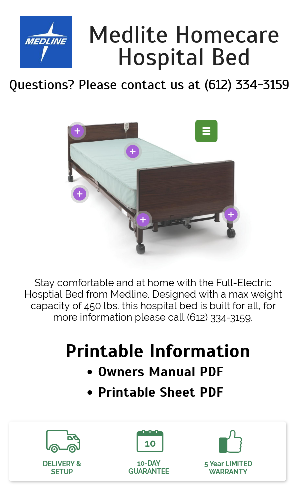 Medline Medlite Homecare Hospital Bed