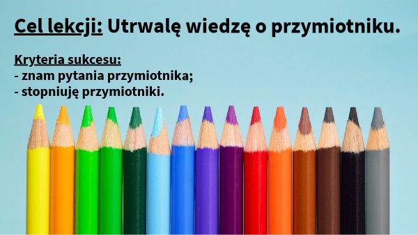 Sprawdzian O Przymiotniku Klasa 5 45 Minut przymiotnik