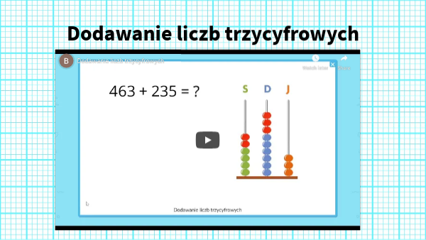 Liczby trzycyfrowe - dodawanie