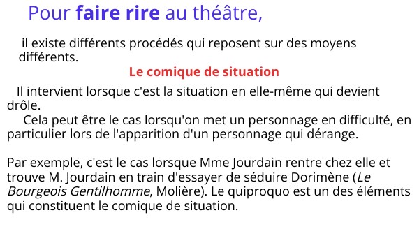 Procédés comiques