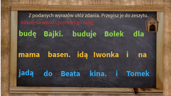 Ułoż Zdania Rozsypanka Wyrazowa Klasa 1 rozsypanka wyrazowa