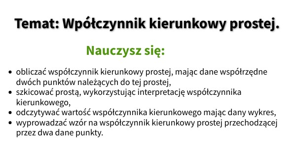 Współczynnik kierunkowy prostej