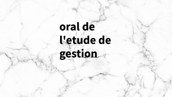 étude de gestion