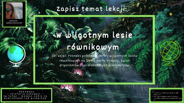 W wilgotnym lesie równikowym i w lesie strefy umiarkowane - lekcja mul