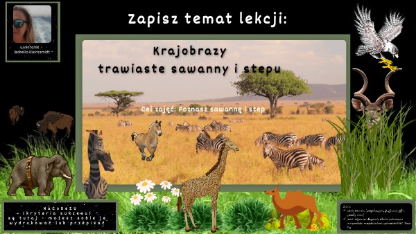 Krajobrazy trawiaste sawanny i stepu- lekcja multimedialna