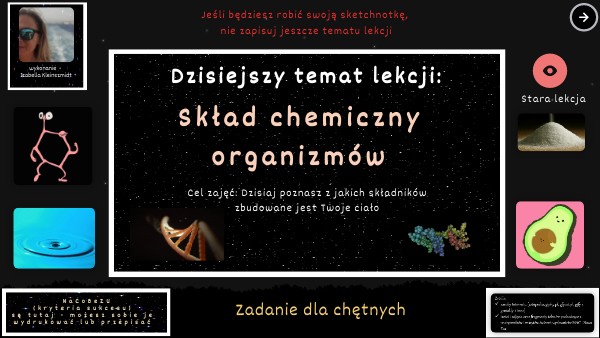 NOWA L. M. 1. Skład chemiczny organizmów - lekcja multimedialna