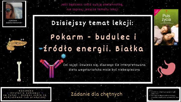LM. 1. Pokarm - budulec i źródło energii - BIAŁKA