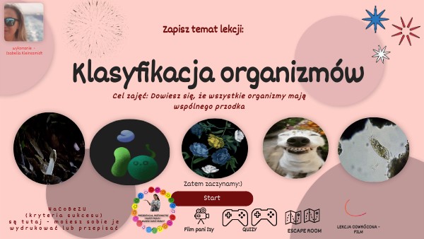 Klasyfikacja organizmów - lekcja multimedialna