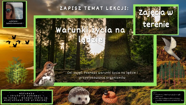 Warunki życia na lądzie- lekcja multimedialna