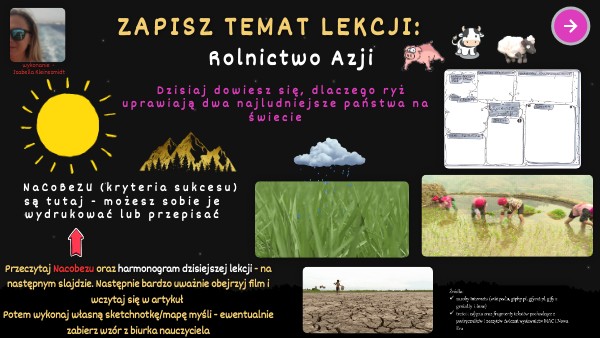 Rolnictwo Azji - lekcja multimedialne