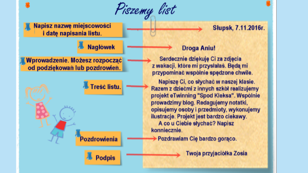 Wzór Listu Do Kolegi Klasa 4 3 - WZÓR LISTU, ELEMENTY