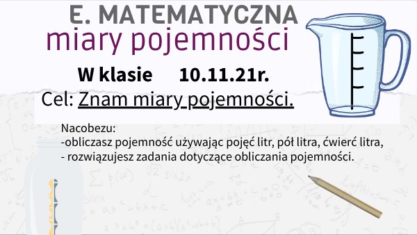 Miary pojemności - klasa 3