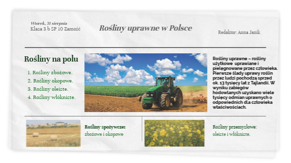 Gazeta- rośliny uprawne
