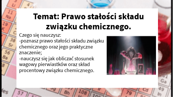 prawo stałości składu związku chemicznego