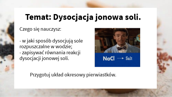 dysocjacja jonowa soli