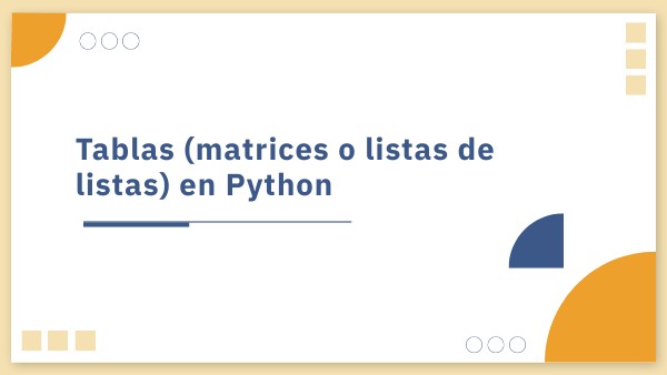 Tablas en python