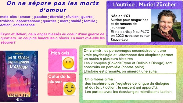 Fiche on ne sépare pas les morts d'amour