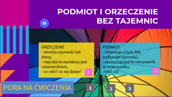 podmiot - orzeczenie - wypowiedzenia - kl. 4