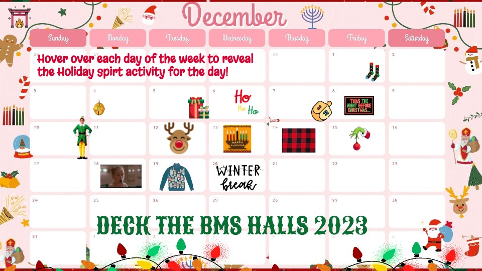 BMS HOLIDAY SPIRIT COUNTDOWN TO WINTER BREAK