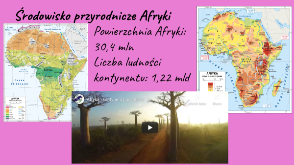środowisko Przyrodnicze Afryki Kartkówka Klasa 8