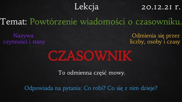 Czasownik - klasa IV