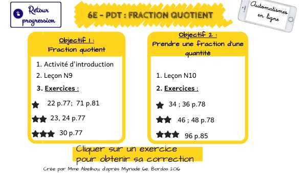 6e- PDT : Fraction quotient