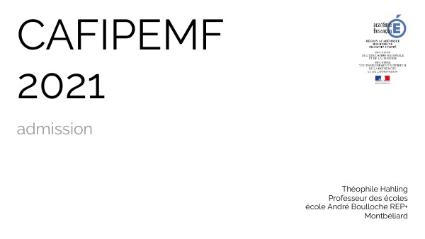 Cafipemf Page De Garde CAFIPEMF Oral Admission