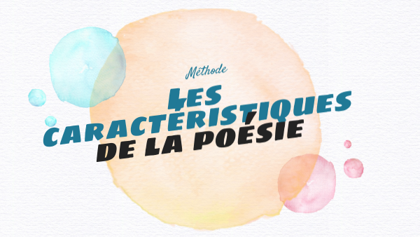 caracteristiques poésie